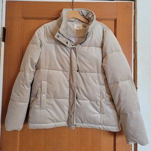 Bohme Velvet Puffer Jacket in Oatmeal